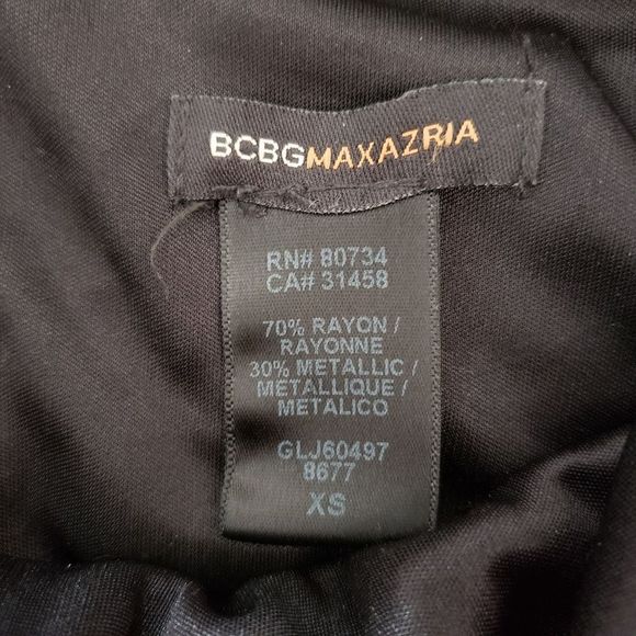 BCBG MaxAzria XSmall Black Metallic Sleeveless Halter Maxi Dress - Picture 6 of 8